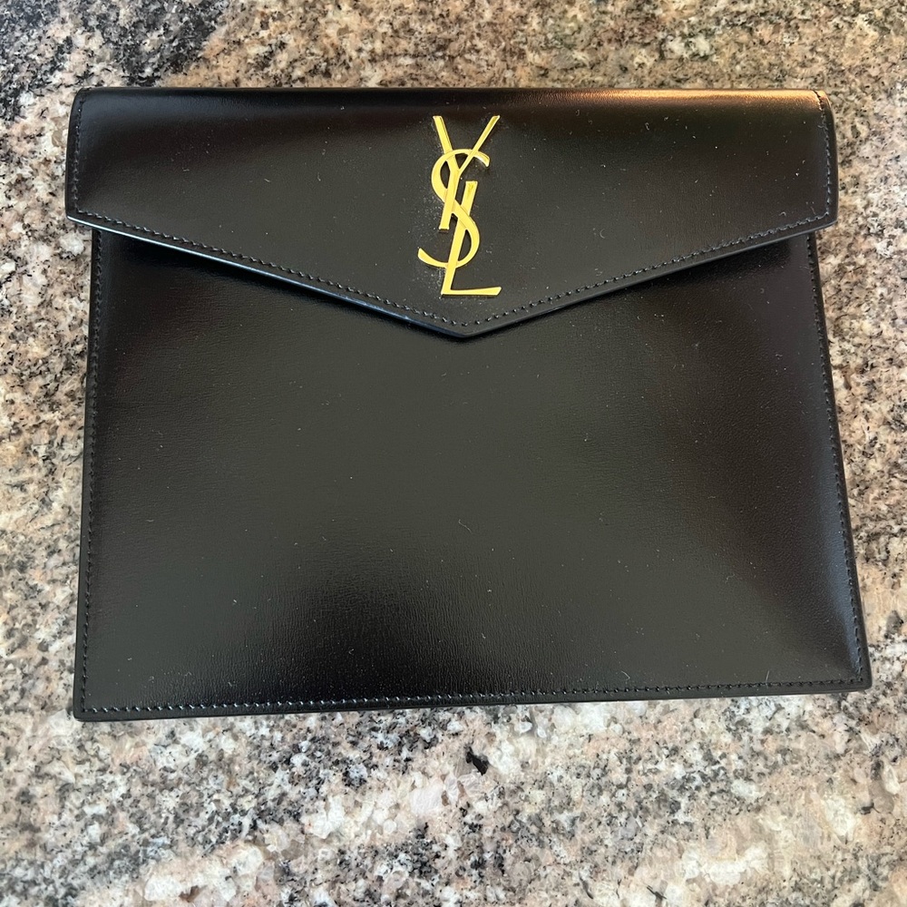 YSL Uptown Monogram Smooth Leather Clutch - Picture 2 of 12